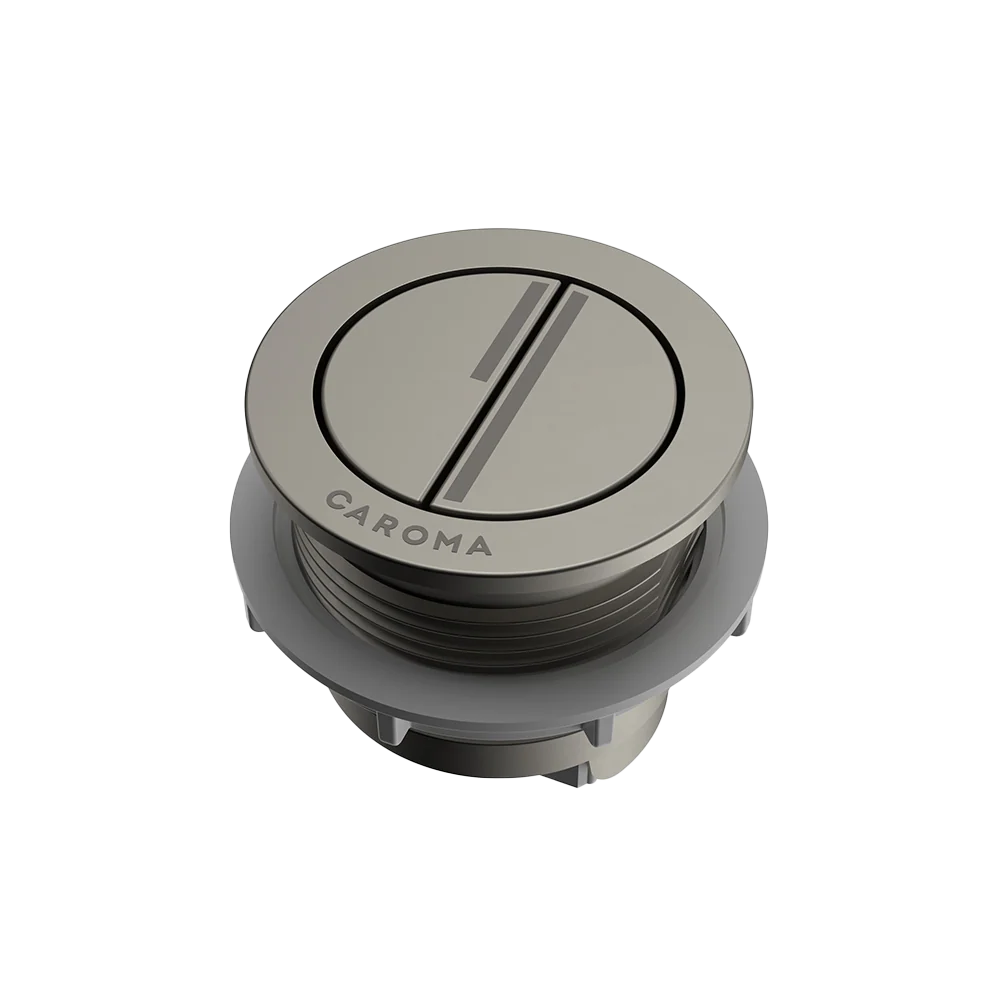 Caroma Dual Flush Round Bezel & Button Brushed Nickel