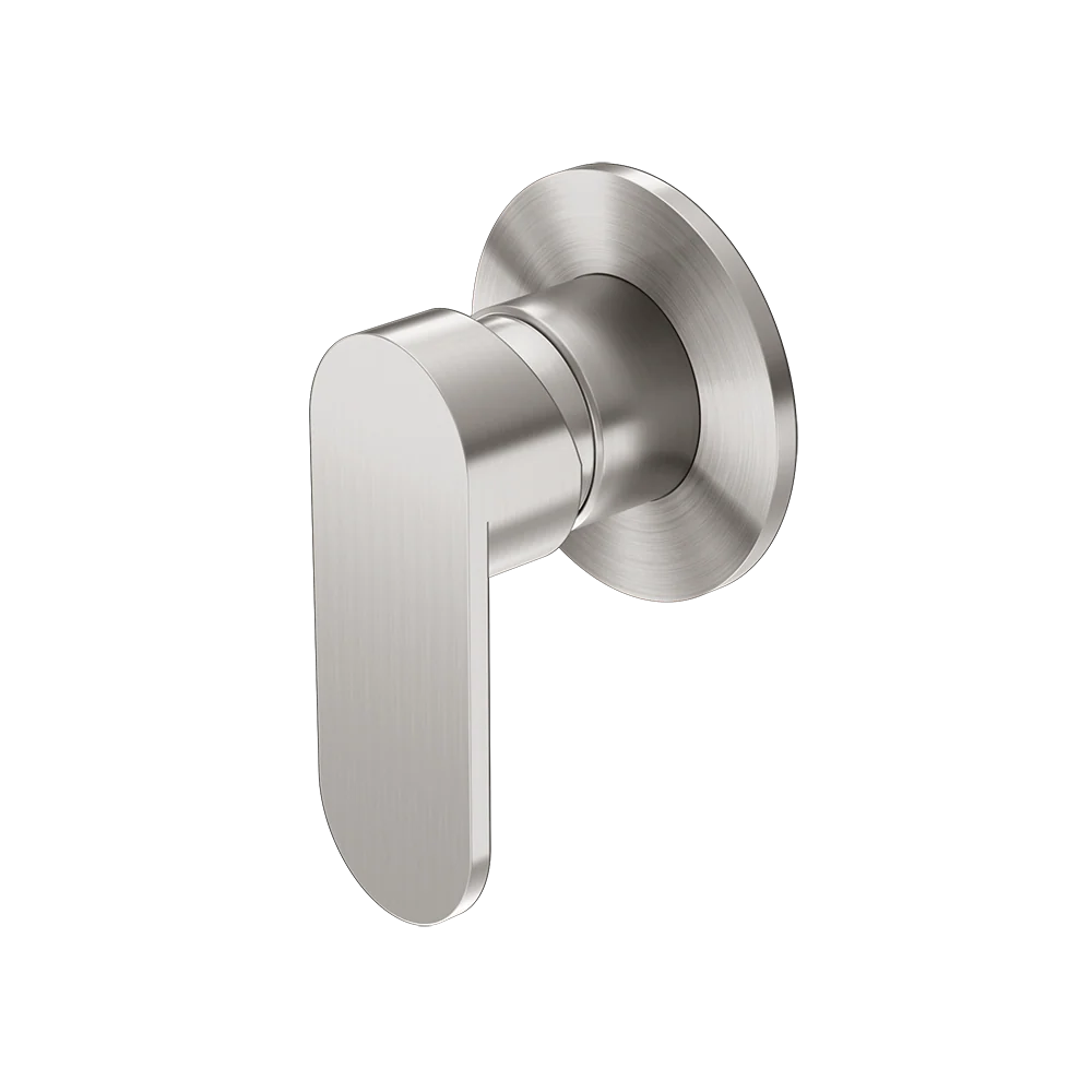 Nero Ecco Shower Mixer Round Back Plate Brushed Nickel