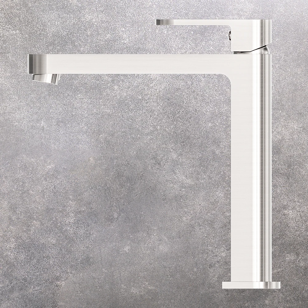 Nero Ecco Tall Basin Mixer Brushed Nickel - Image 2