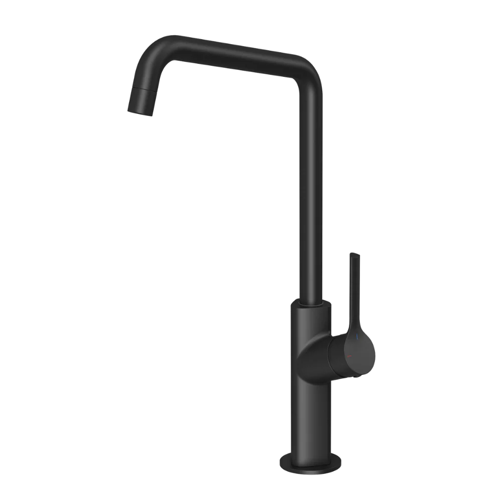 Phoenix Ester Matte Black Sink Mixer 200mm Squareline