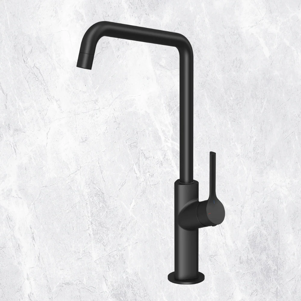 Phoenix Ester Matte Black Sink Mixer 200mm Squareline - Image 2