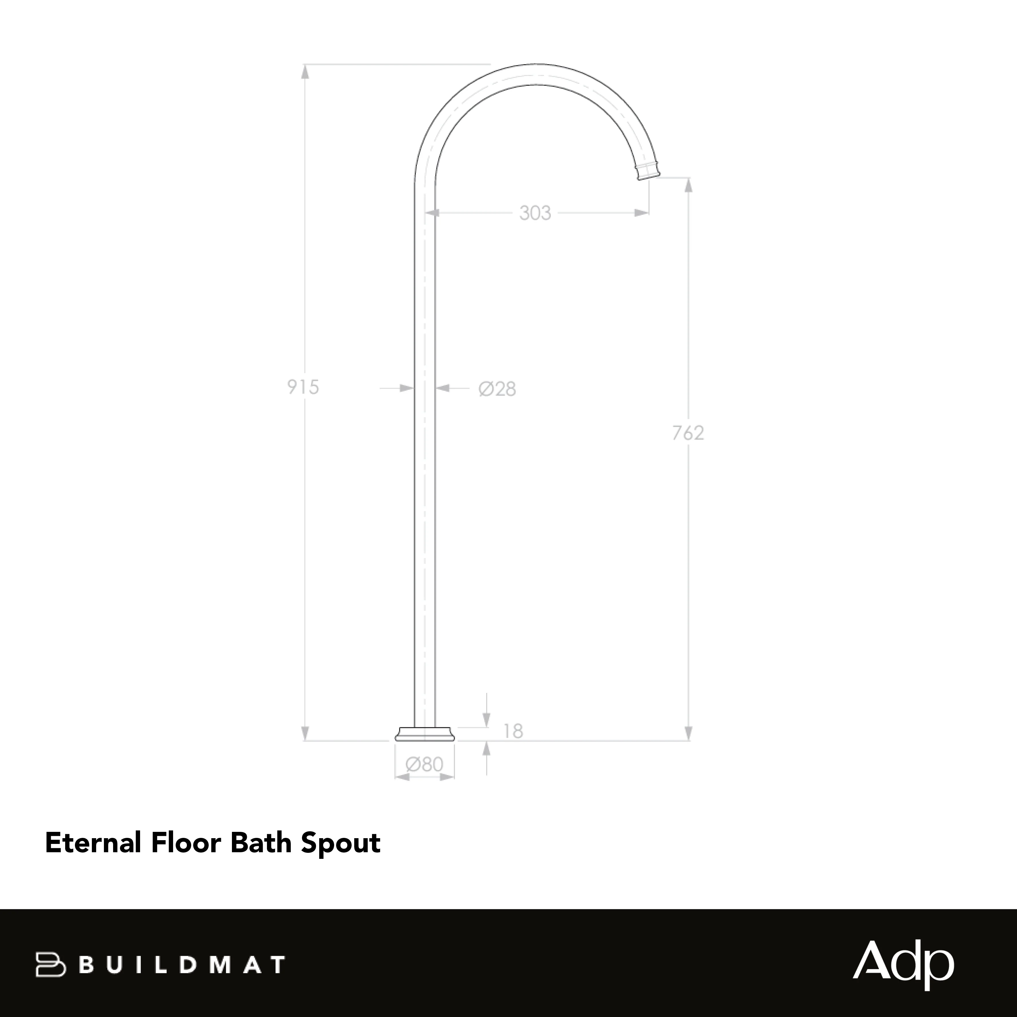 ADP Eternal Floor Spout Matte Black - Image 4