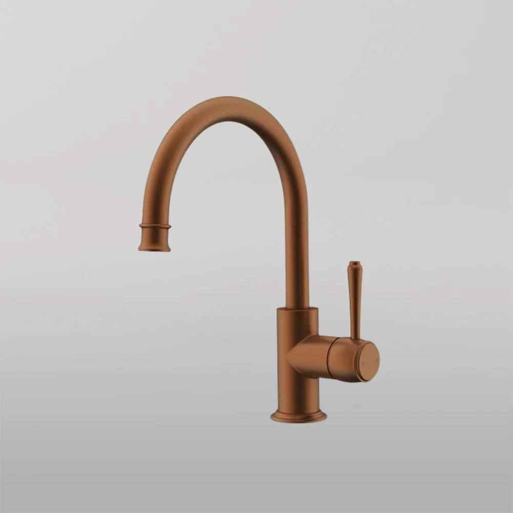 ADP Eternal Gooseneck Basin Mixer Brushed Copper - Image 2