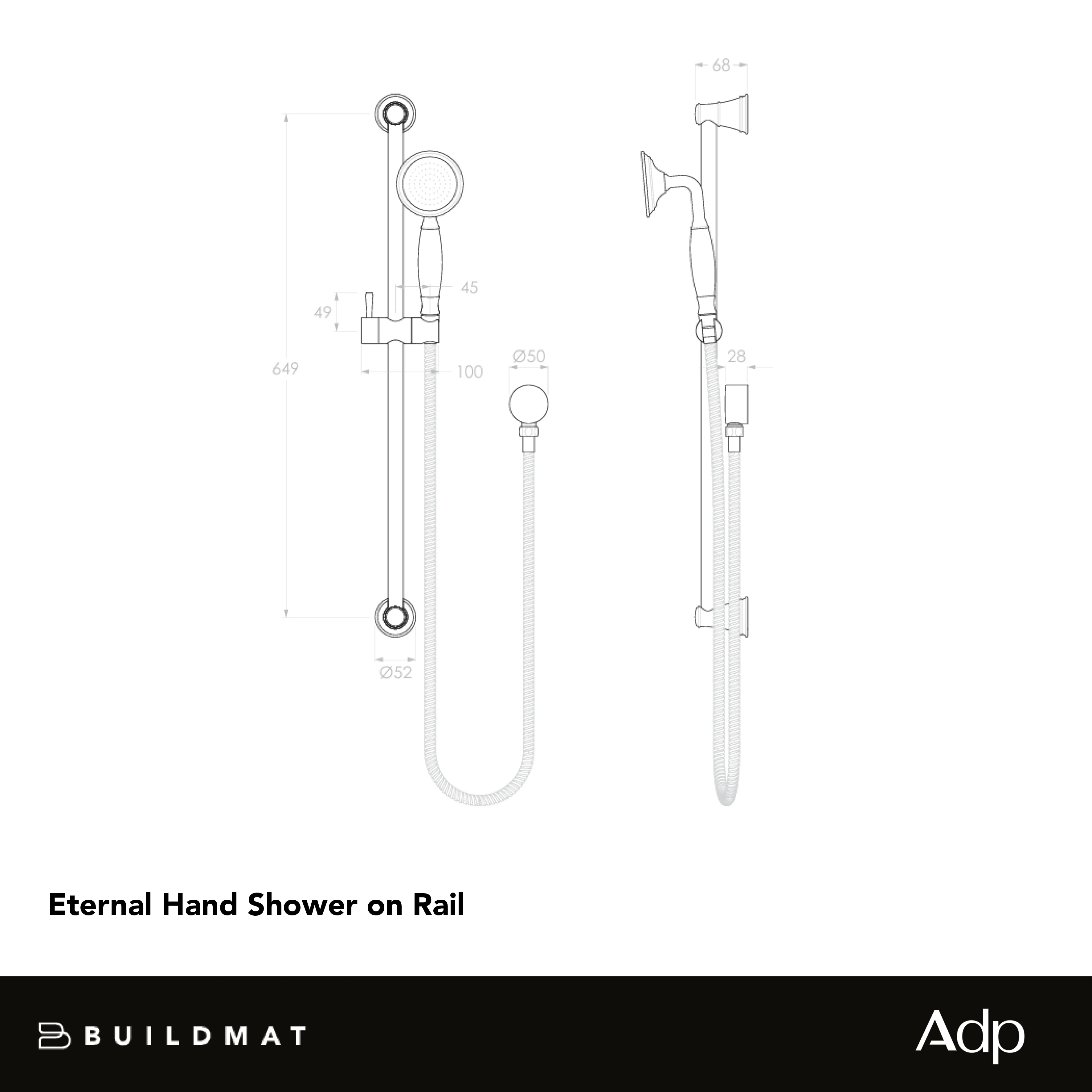 ADP Eternal Hand Shower On Rail Brushed Nickel - Image 5