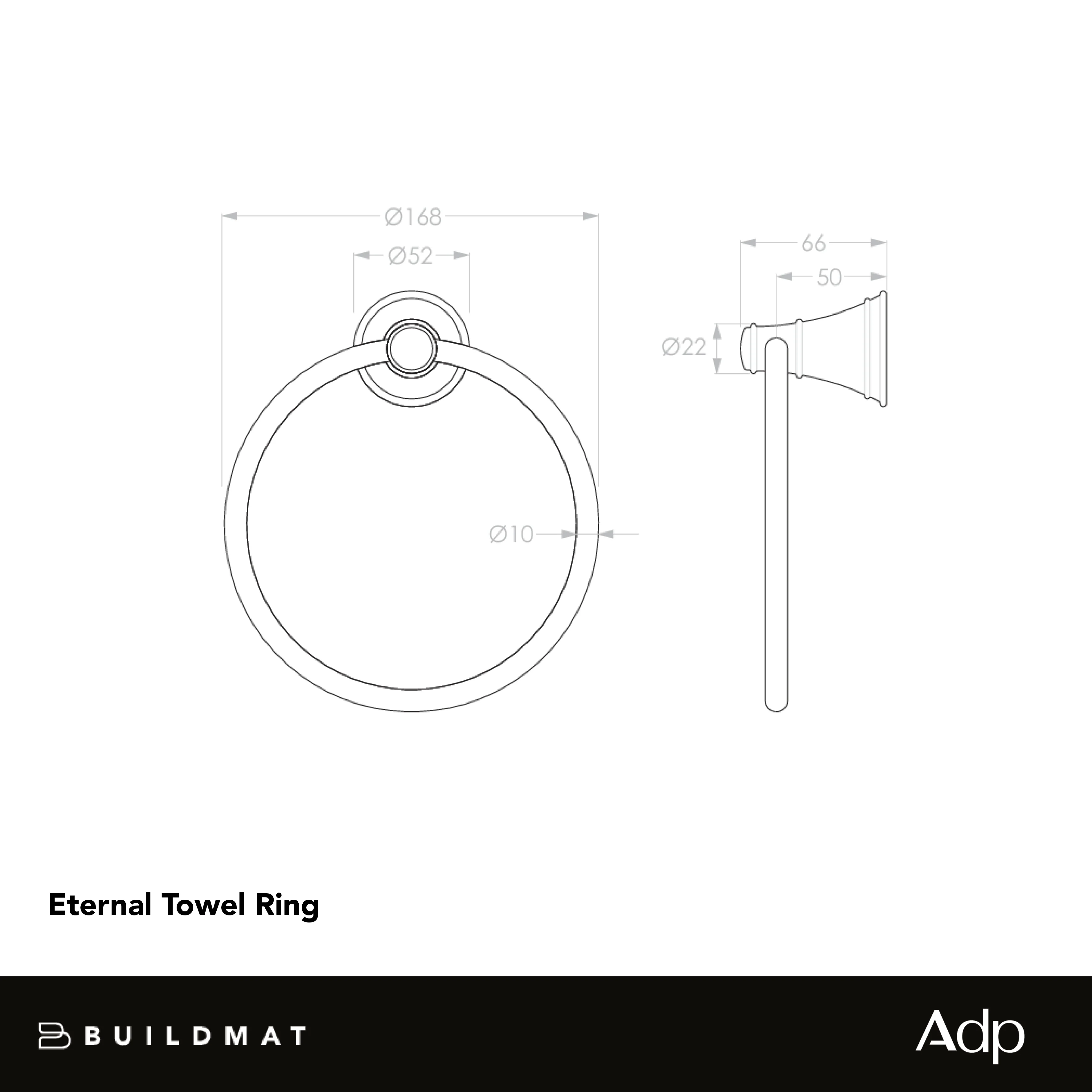 ADP Eternal Hand Towel Ring Brushed Copper - Image 4
