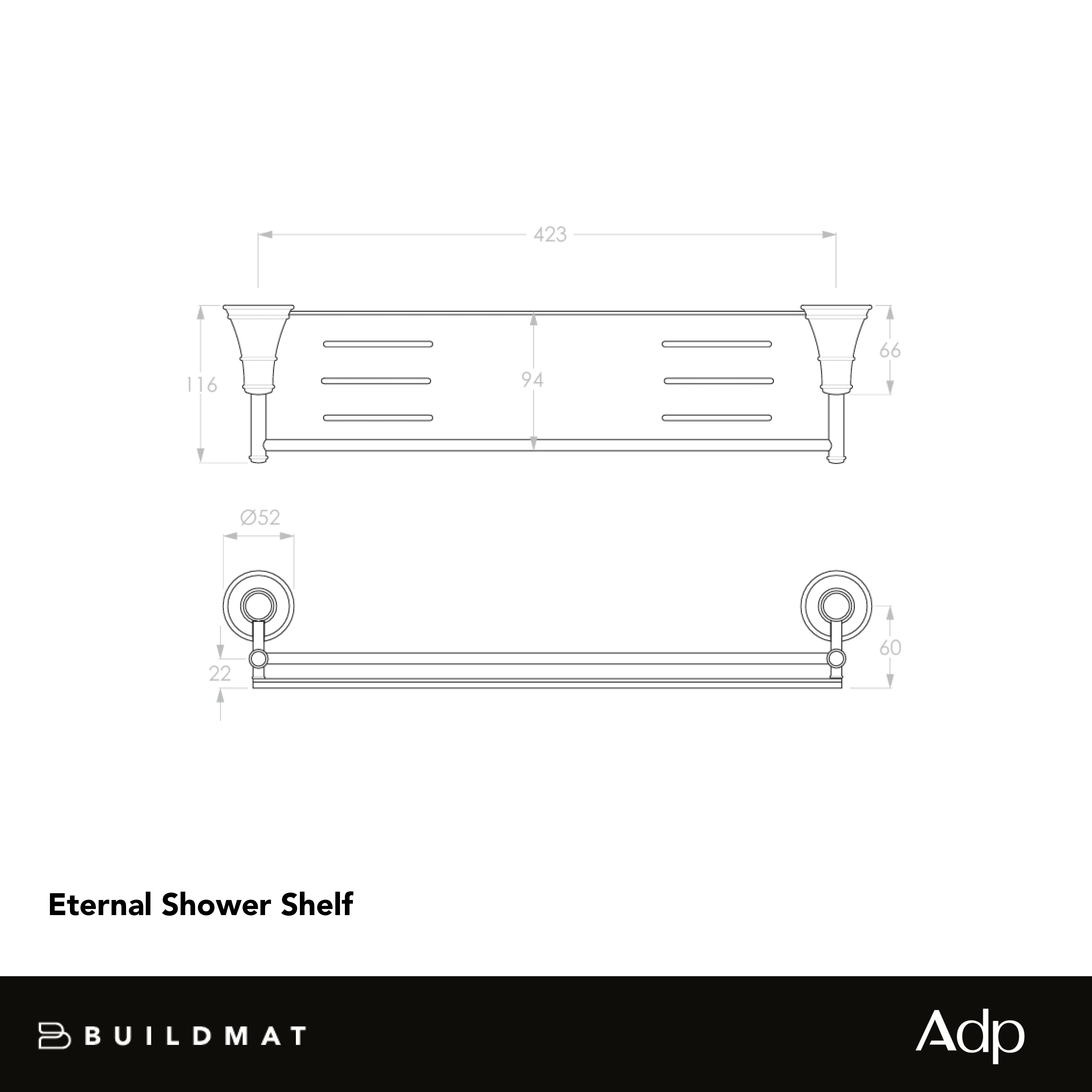 ADP Eternal Shower Shelf Matte Black - Image 4
