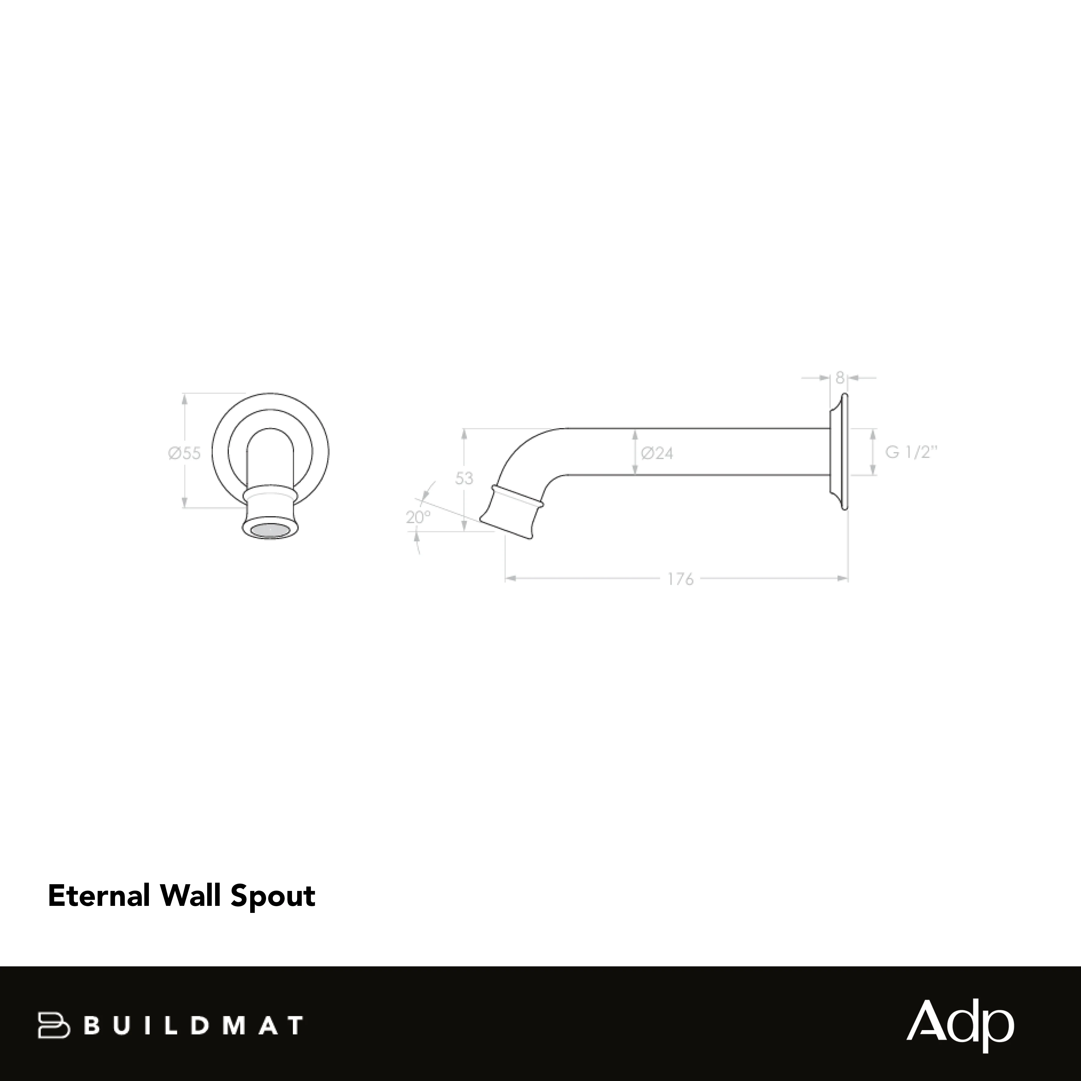 ADP Eternal Wall Spout Brushed Nickel - Image 4