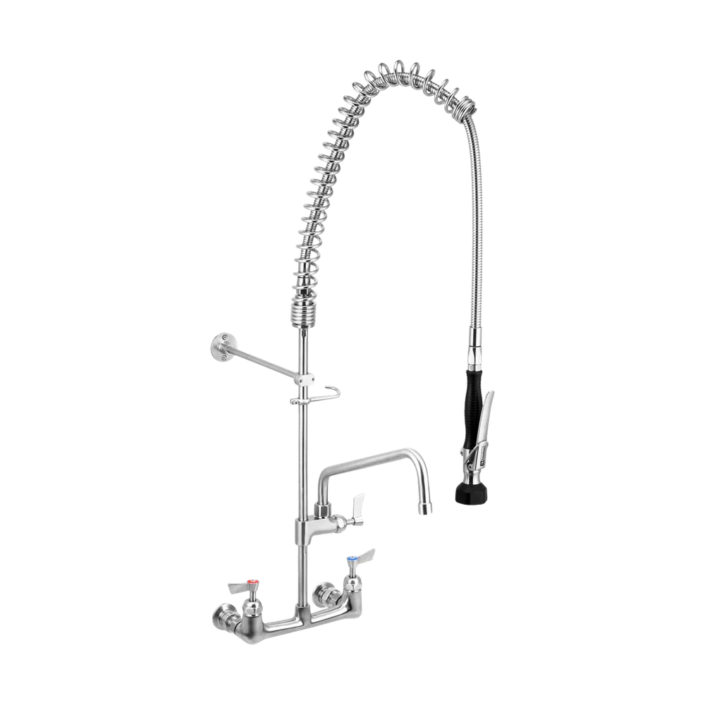 3monkeez Exposed Wall Mount Pre-Rinse Unit with Pot Filler 12-inch pot filler