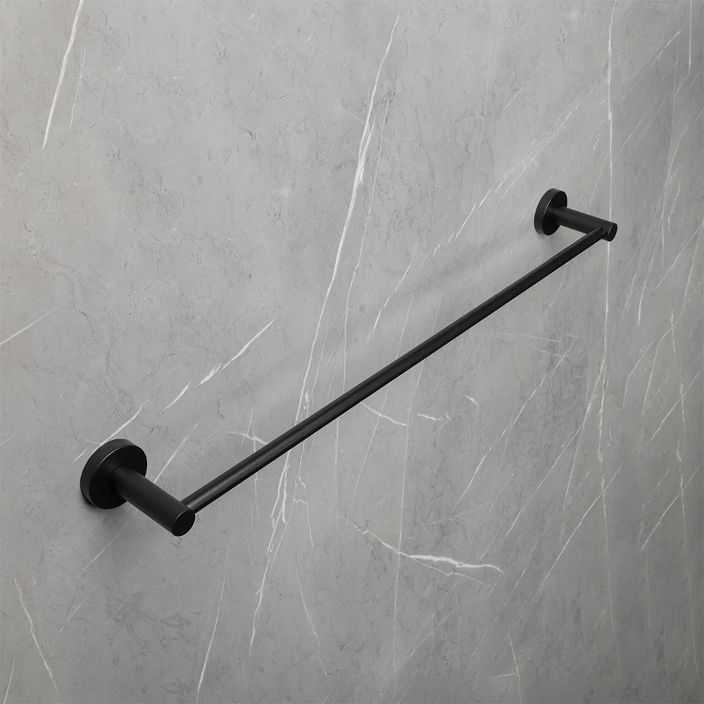Alma Farina 600 Single Towel Rail Matte Black - Image 5