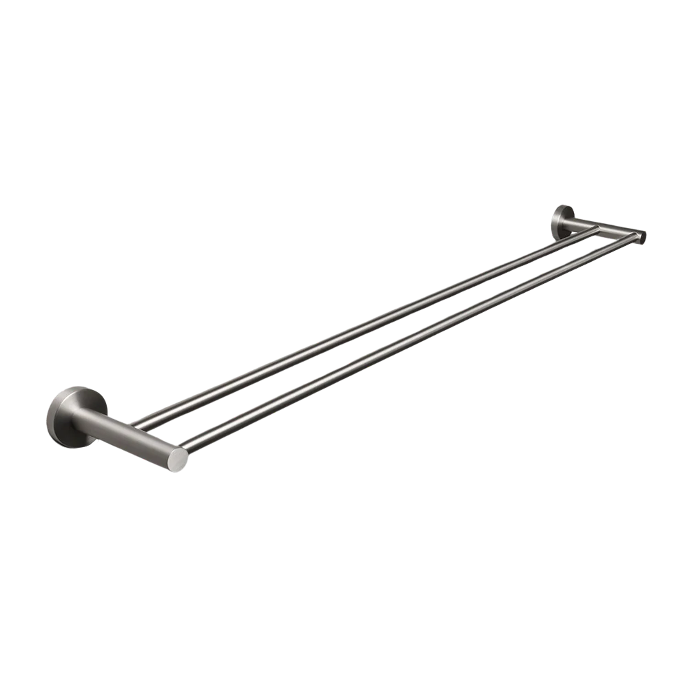 Alma Farina 800 Double Towel Rail Brushed Nickel