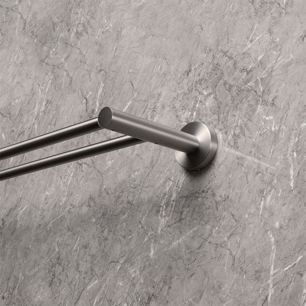 Alma Farina 800 Double Towel Rail Brushed Nickel - Image 6