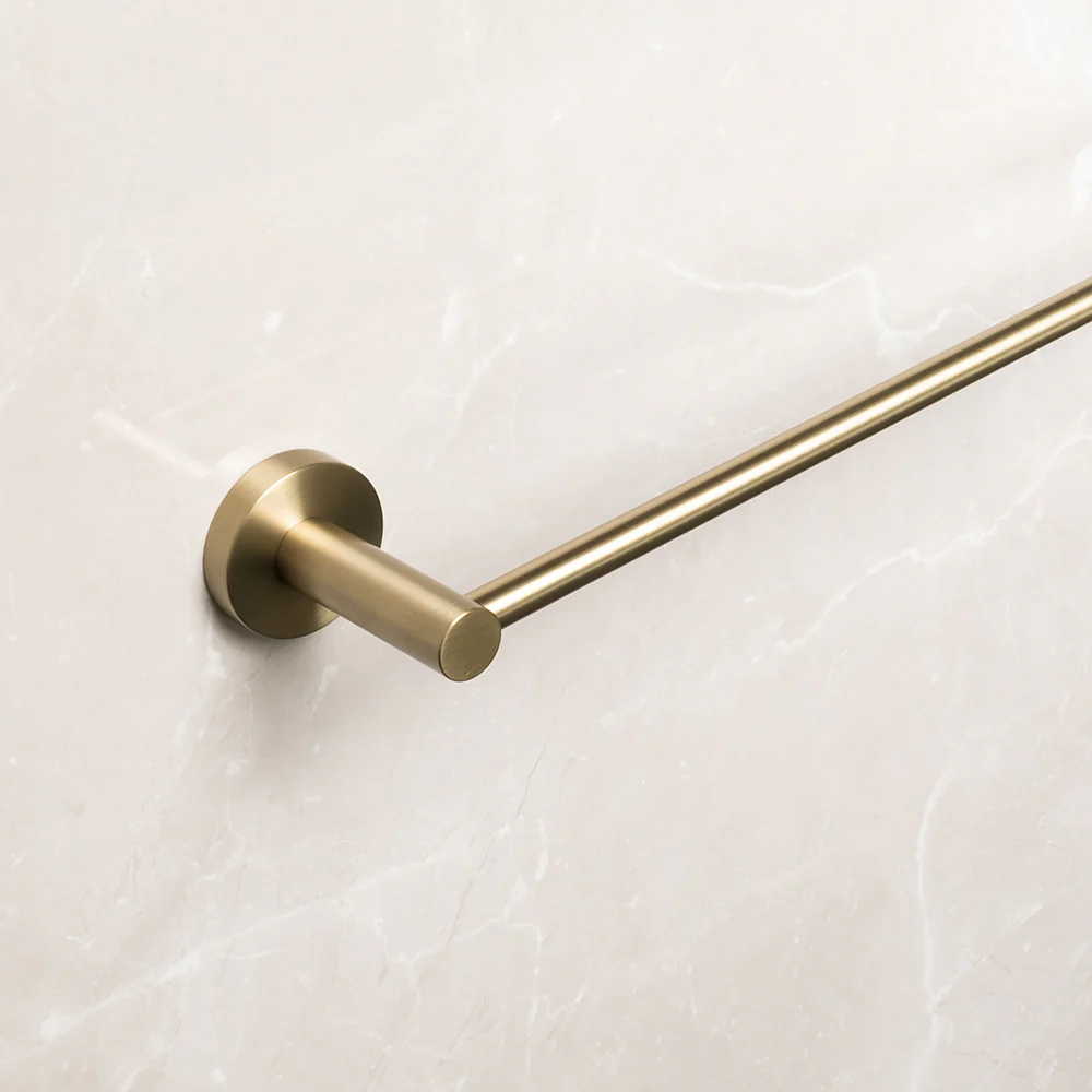Alma Farina 800 Single Towel Rail Brushed Brass Gold - Image 4