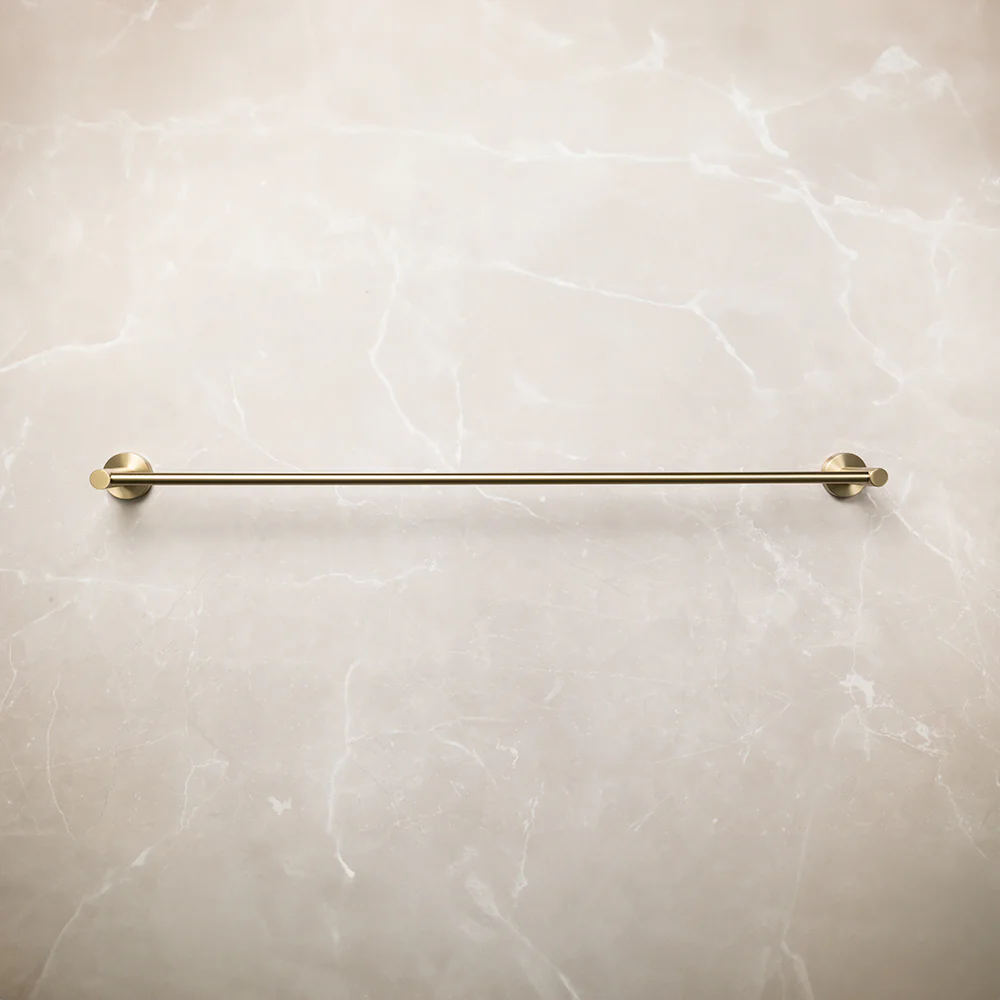 Alma Farina 800 Single Towel Rail Brushed Brass Gold - Image 5
