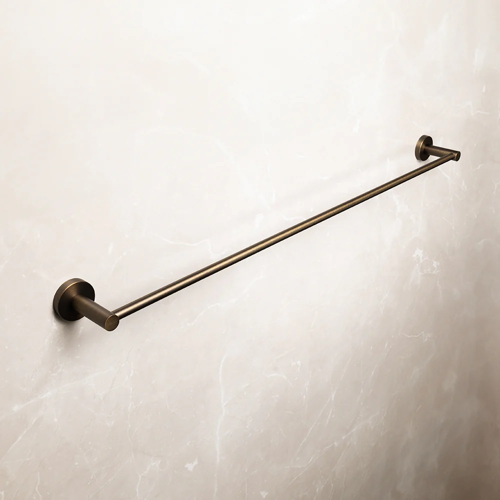 Alma Farina 800 Single Towel Rail Brushed Vintage Antique Brass - Image 2