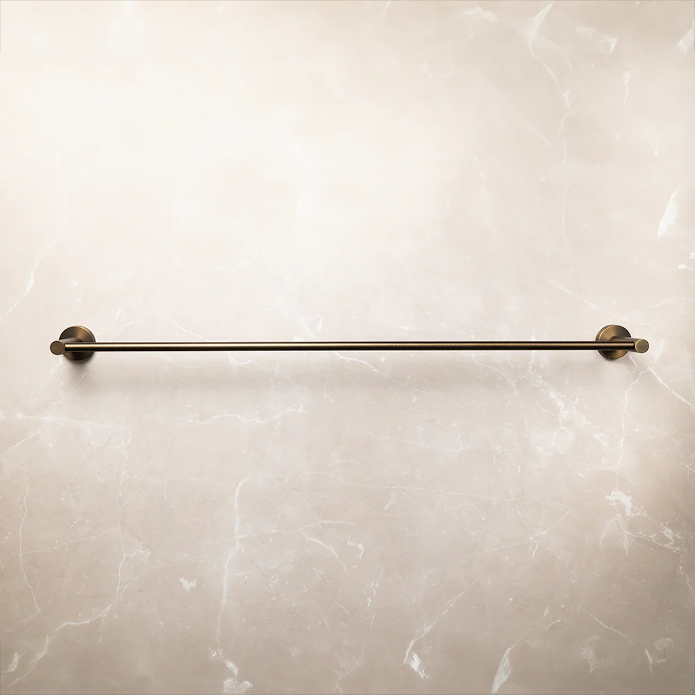 Alma Farina 800 Single Towel Rail Brushed Vintage Antique Brass - Image 4