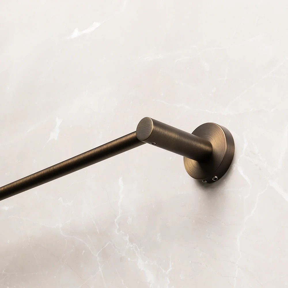 Alma Farina 800 Single Towel Rail Brushed Vintage Antique Brass - Image 6