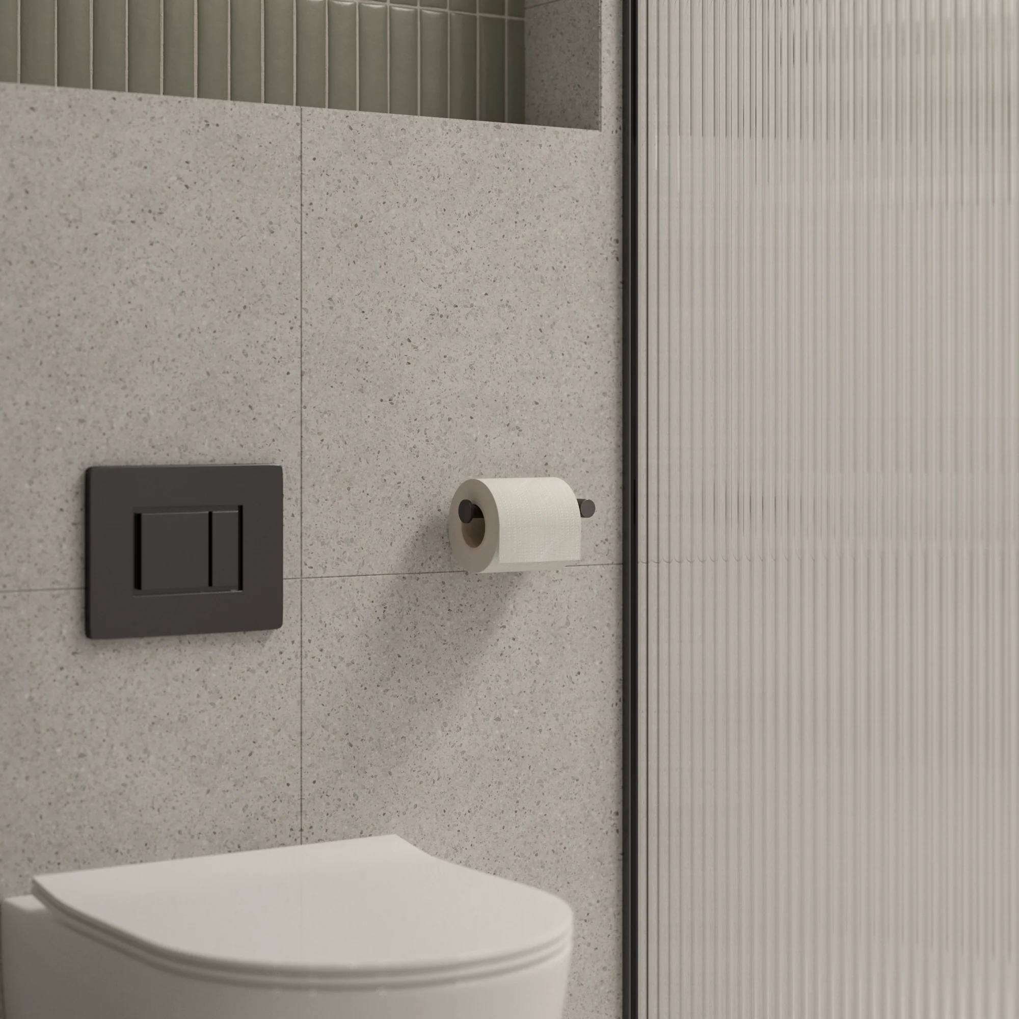 Alma Farina Toilet Roll Holder Brushed Gunmetal - Image 2