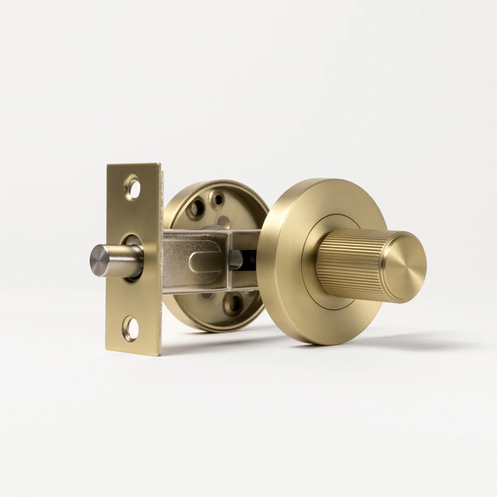 Alma Fernando Linear Lock Set Brushed Brass Gold - Image 6