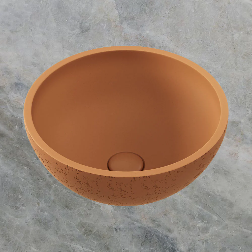 Fienza Alba Round Concrete Above Counter Basin Tuscan - Image 2