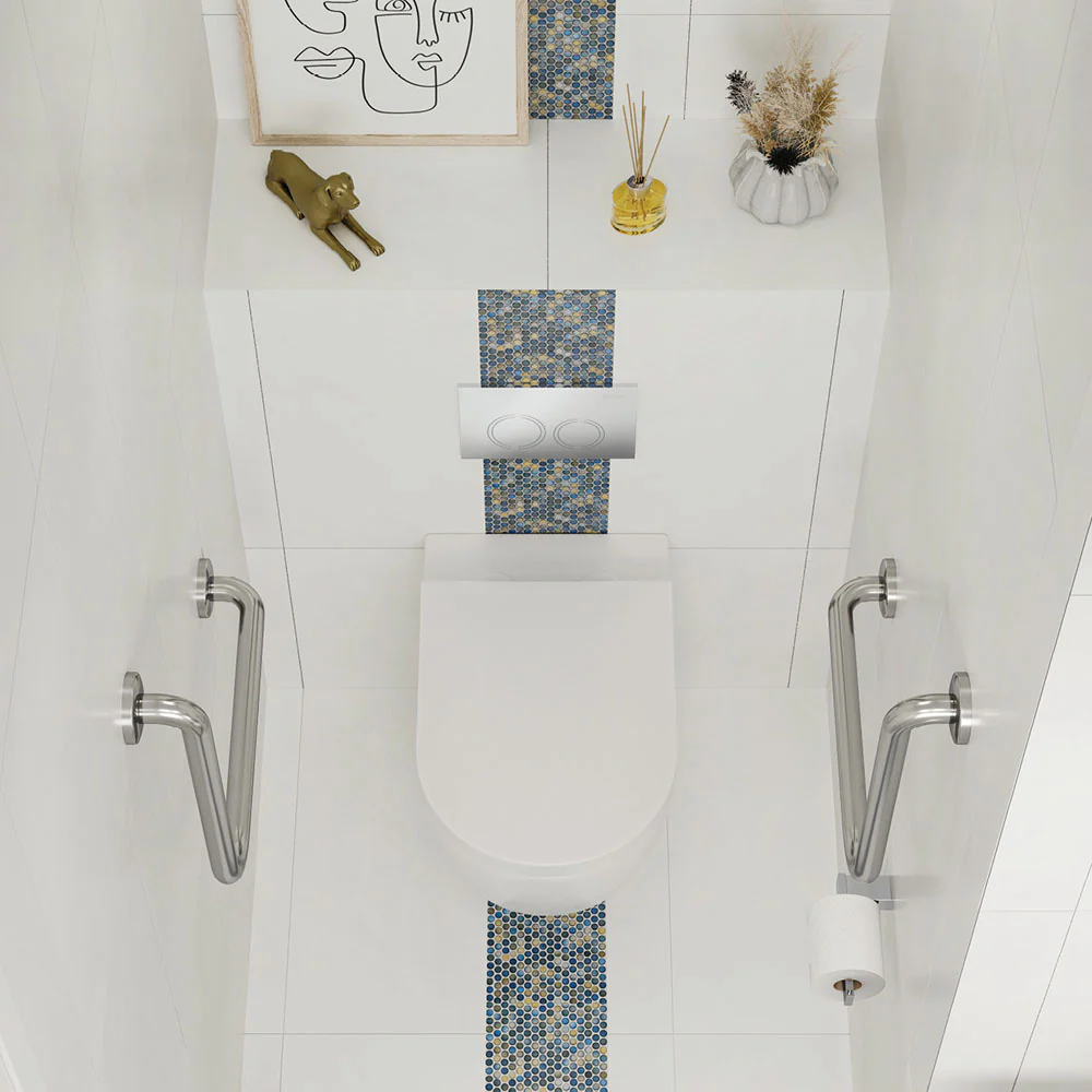 Fienza Alix Ambulant Wall-Faced Toilet Suit (Pan and Seat and GEBERIT Sigma In-Wall Cistern) Gloss White - Image 7