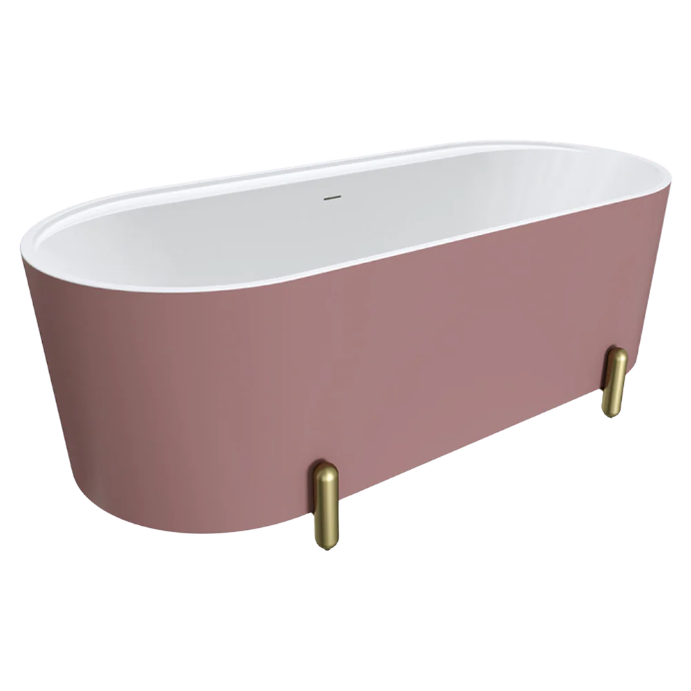 Fienza Aluca Freestanding Bath with Overflow 1700mm Matte Rouge - Image 10