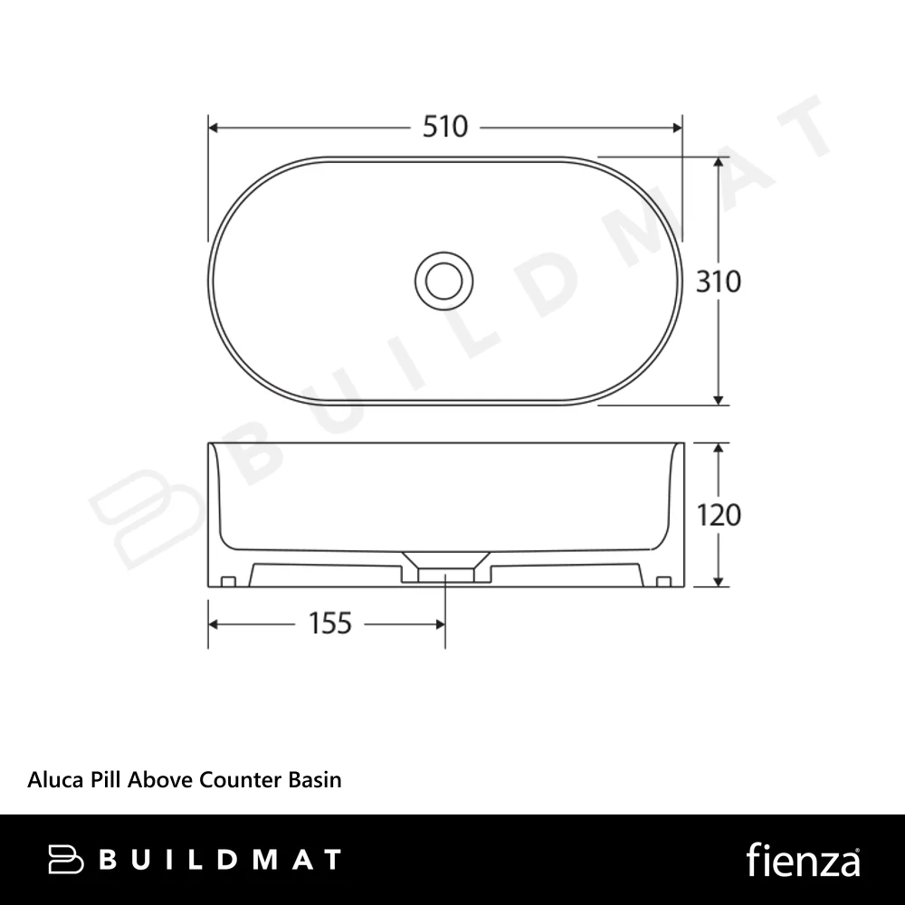 Fienza Aluca Pill Above Counter Basin Matte White - Image 4