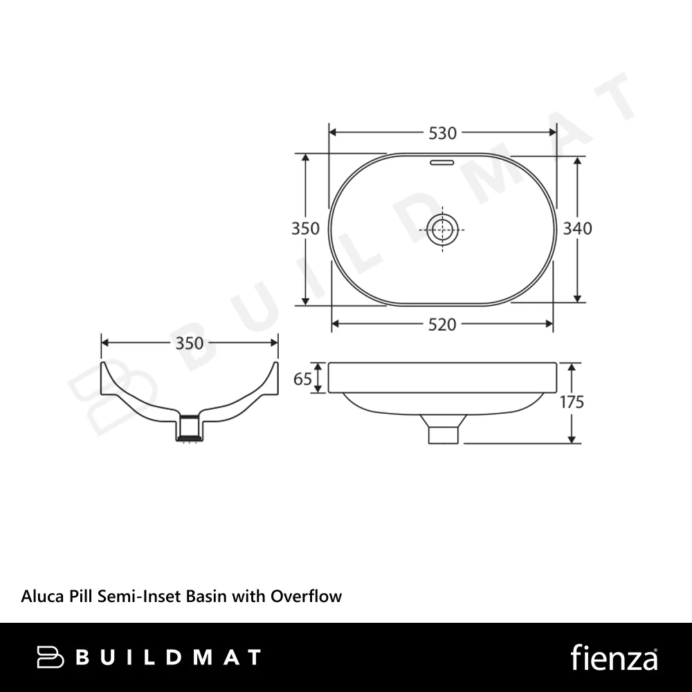 Fienza Aluca Pill Semi-Inset Basin with Overflow Olive - Image 4