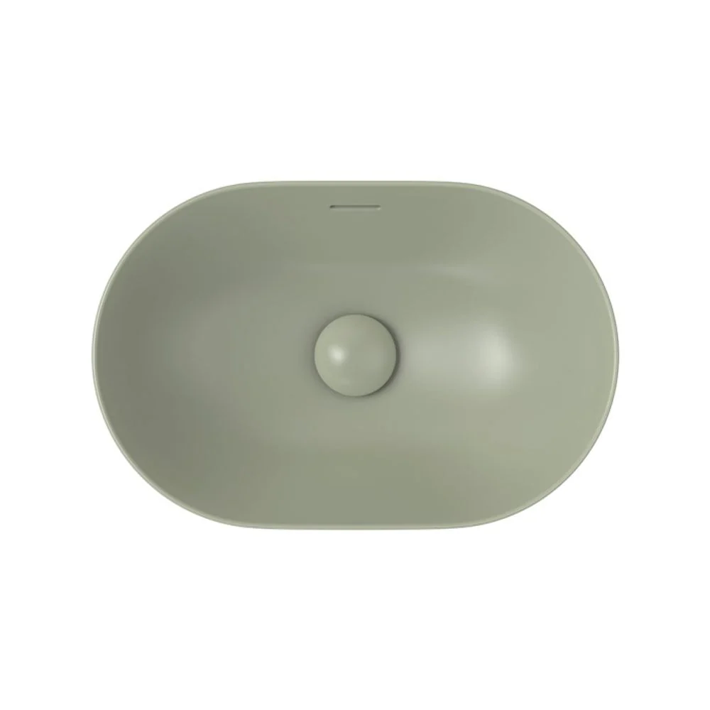 Fienza Aluca Pill Semi-Inset Basin with Overflow Olive - Image 6