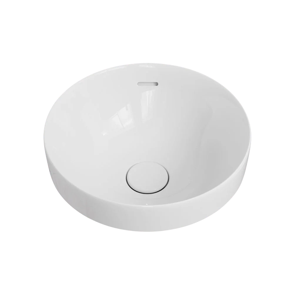 Fienza Aluca Round Semi-Inset Basin with Overflow Gloss White - Image 3