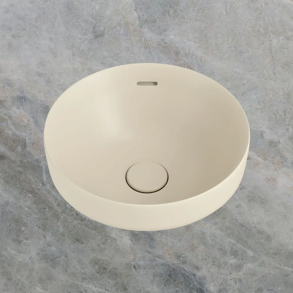 Fienza Aluca Round Semi-Inset Basin with Overflow Matte Khaki - Image 2