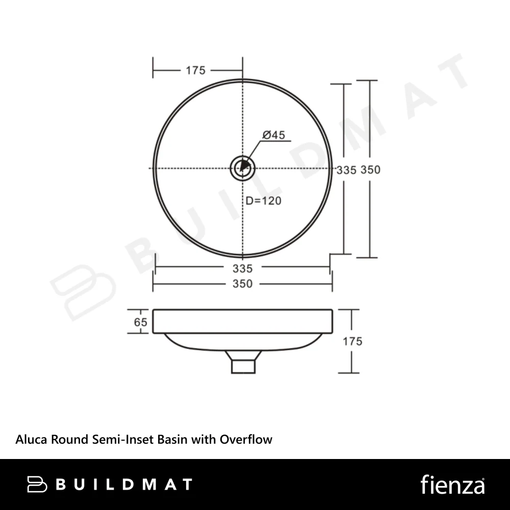 Fienza Aluca Round Semi-Inset Basin with Overflow Matte Olive - Image 4