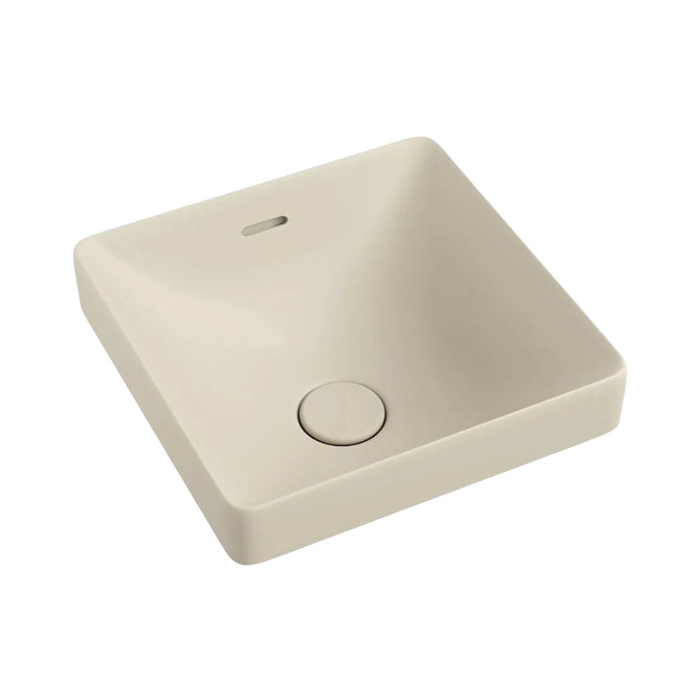 Fienza Aluca Square Semi-Inset Basin with Overflow Matte Khaki - Image 3