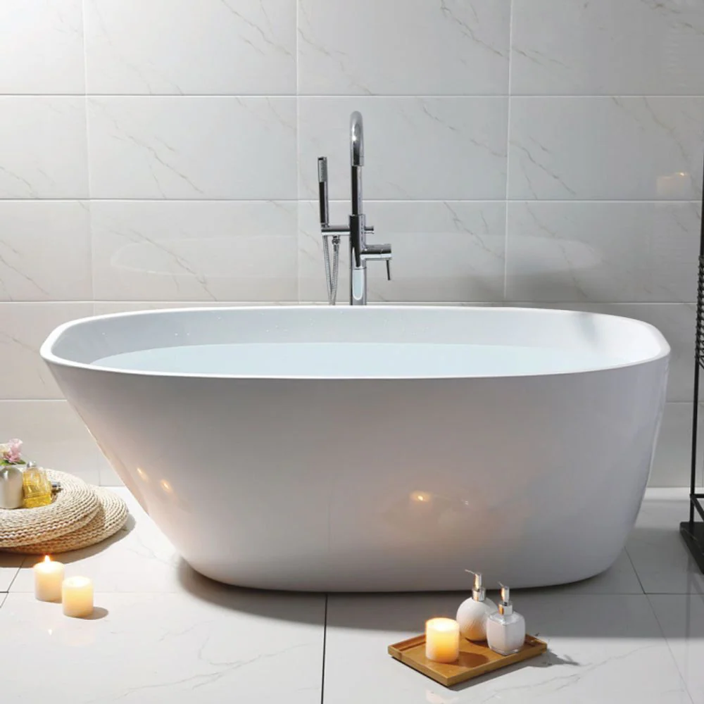 Fienza Athenia 1700mm Freestanding Oval Bath Gloss White - Image 2