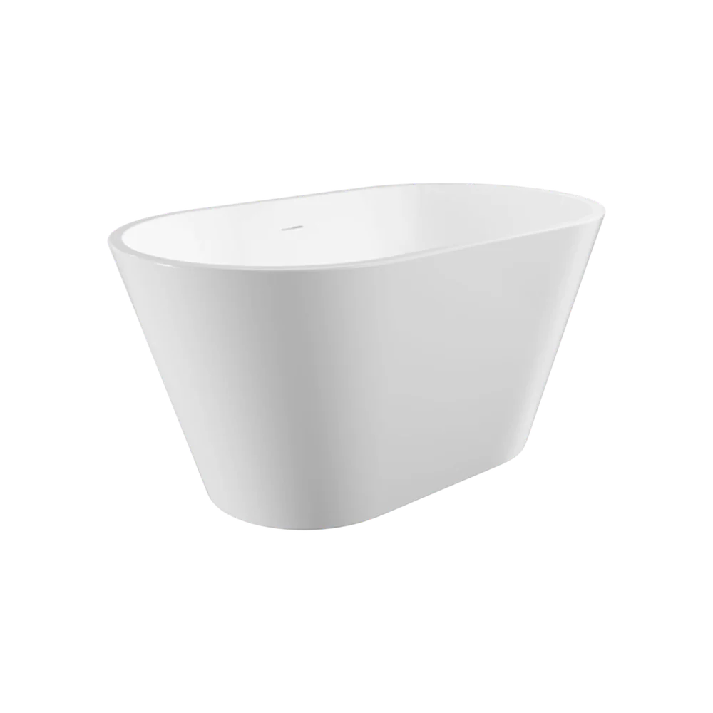 Fienza Austin 1200mm Freestanding Acrylic Bath with Overflow Gloss White