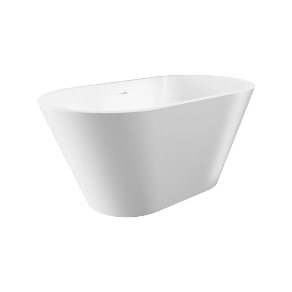 Fienza Austin 1300mm Freestanding Acrylic Bath with Overflow Gloss White - Image 3