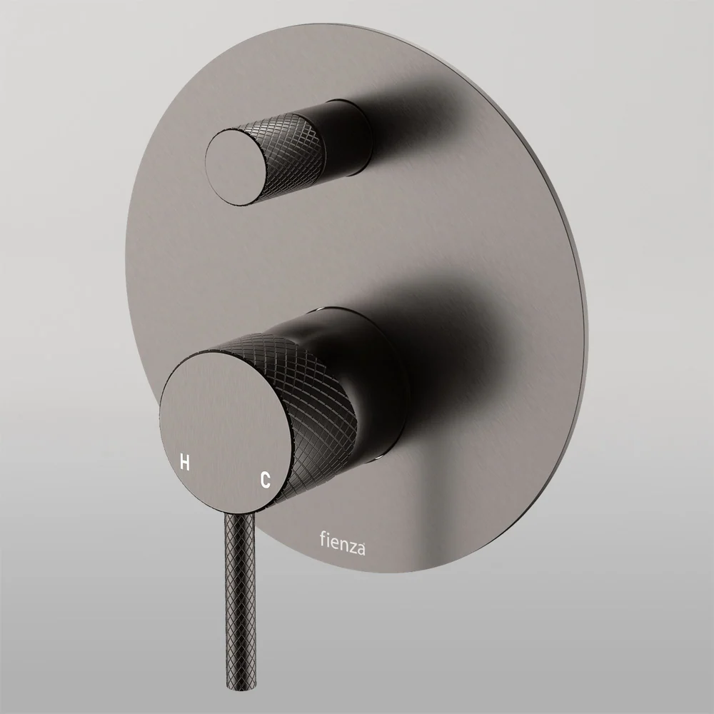 Fienza Axle Wall Diverter Mixer Large Round Plate Gunmetal Lead Free - Image 2