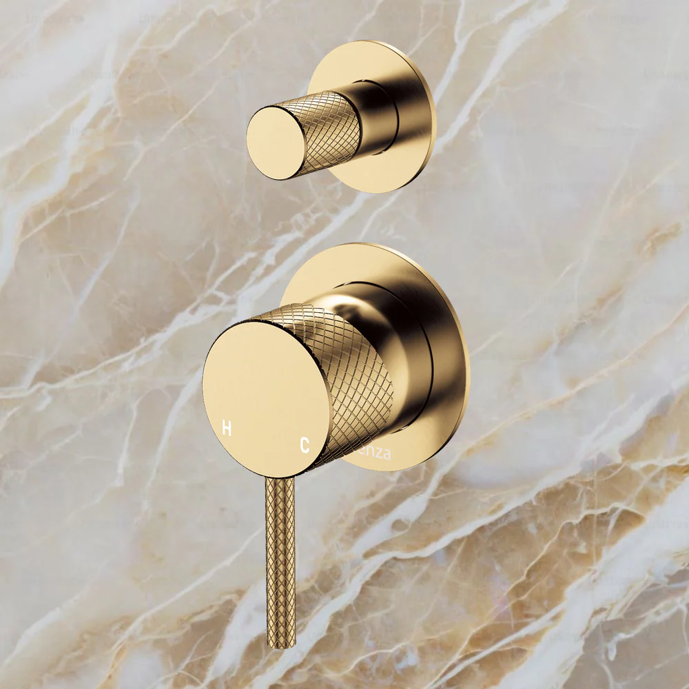 Fienza Axle Wall Diverter Mixer Small Round Plates Urban Brass Lead Free - Image 2