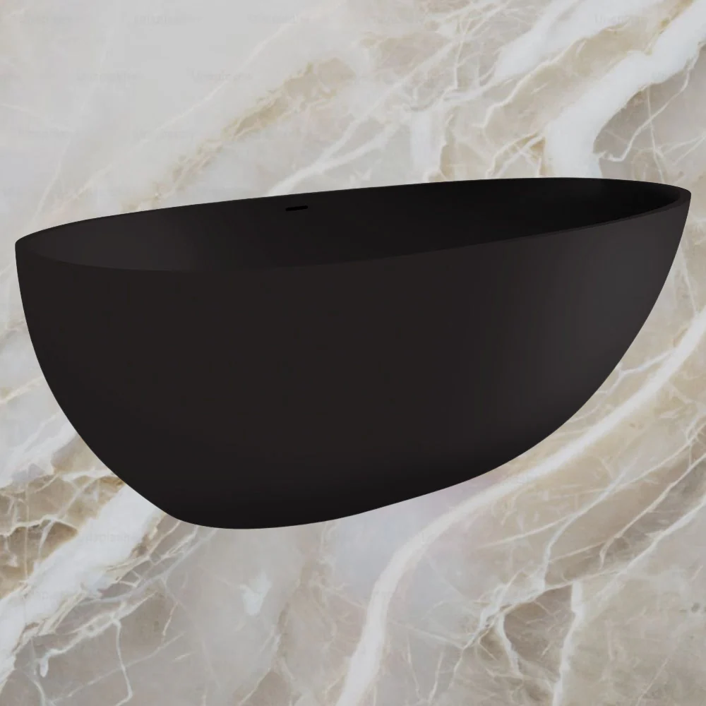 Fienza Bahama Solid Surface Bath 1700mm Matte Black - Image 2