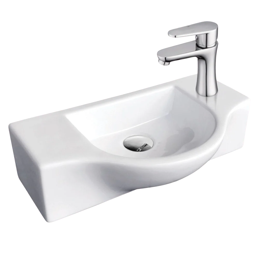 Fienza Charlotte Wall Hung Basin 1 Tap Hole Gloss White