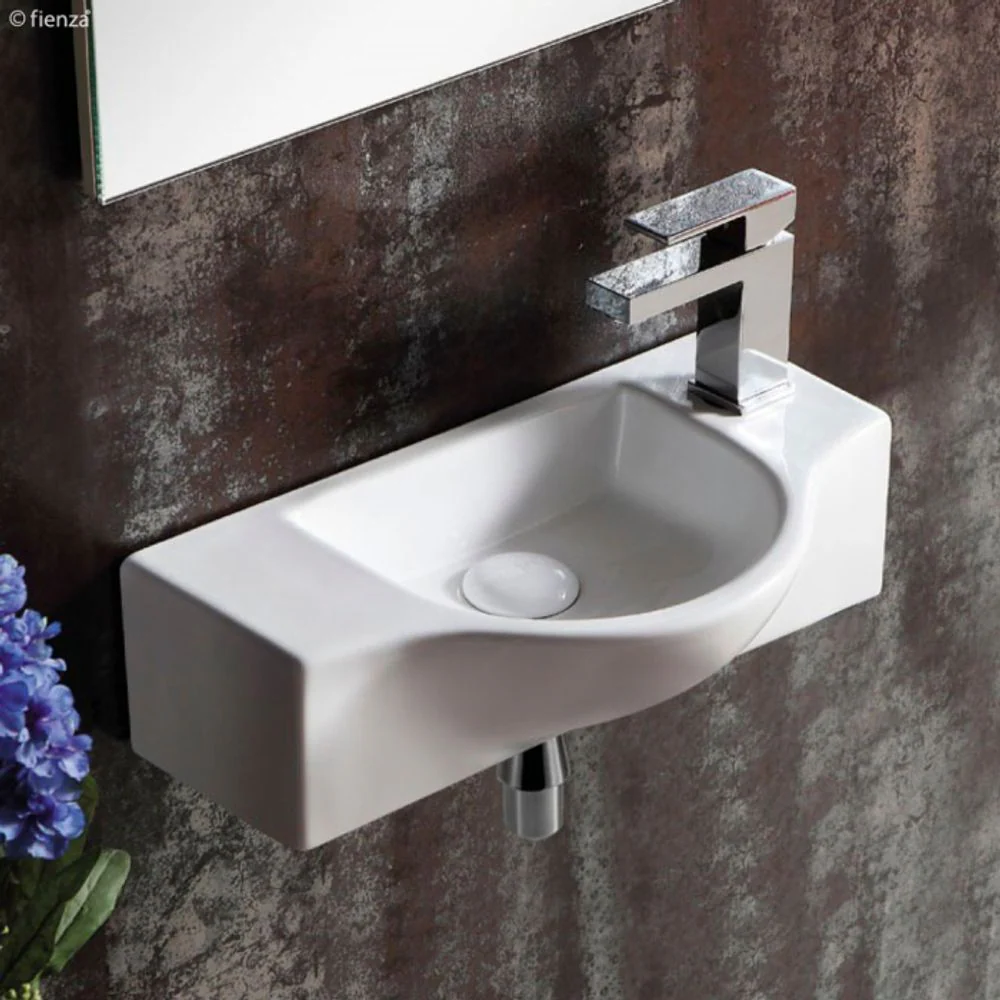 Fienza Charlotte Wall Hung Basin 1 Tap Hole Gloss White - Image 2