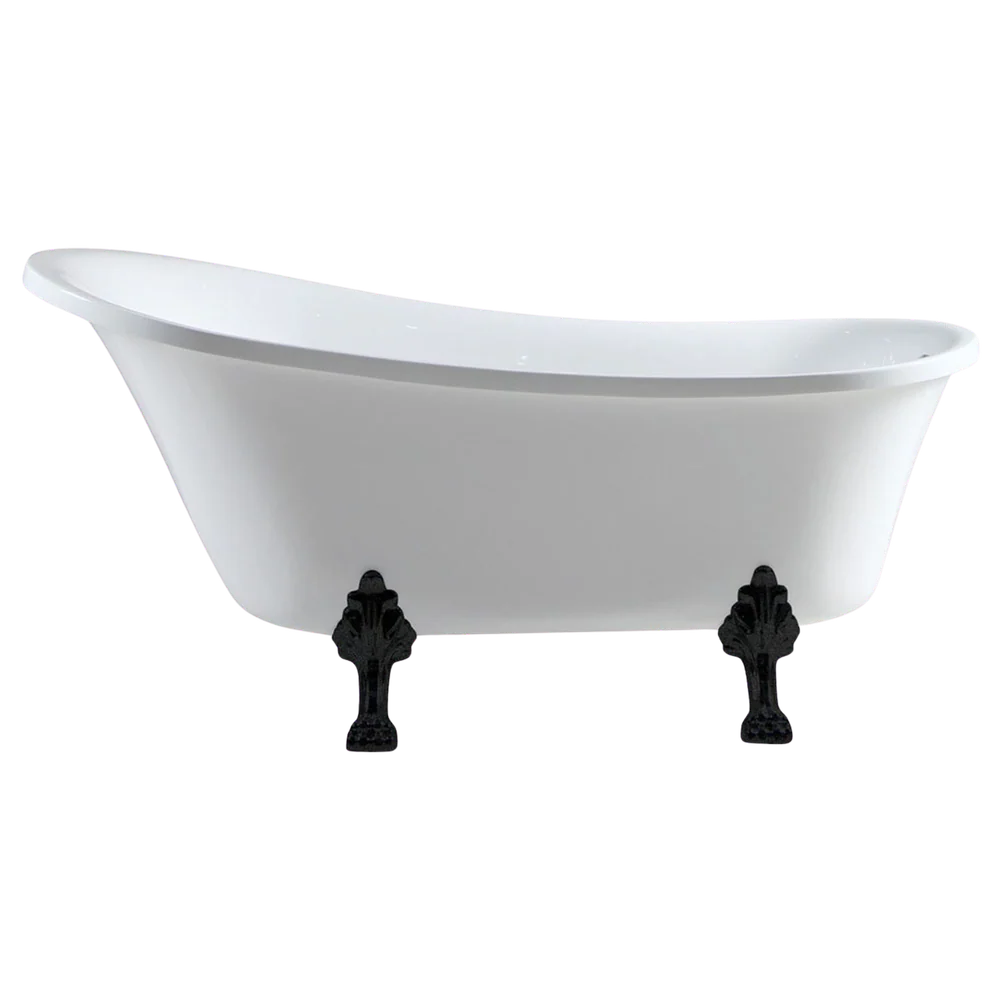 Fienza Clawfoot 1700mm Freestanding Bath with Overflow Gloss White - Image 7