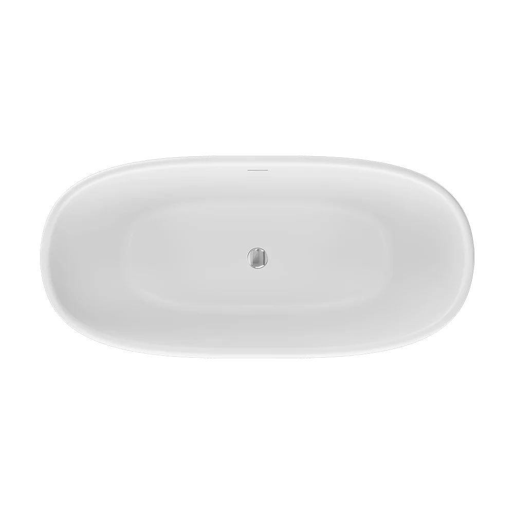 Fienza Eden 1550mm Freestanding Acrylic Bath with Overflow Gloss White - Image 5