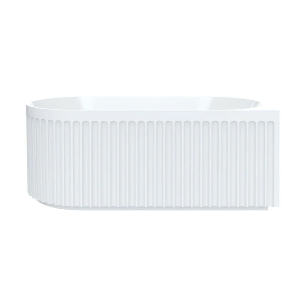 Fienza Eleanor 1500mm Fluted Acrylic Left Hand Corner Bath Gloss White - Image 7