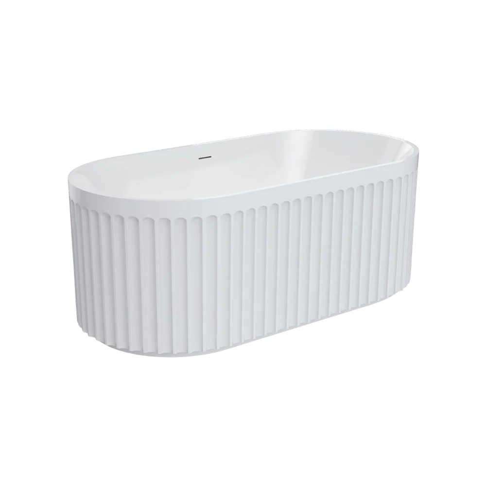 Fienza Eleanor 1500mm Freestanding Acrylic Bath with Overflow Gloss White - Image 3