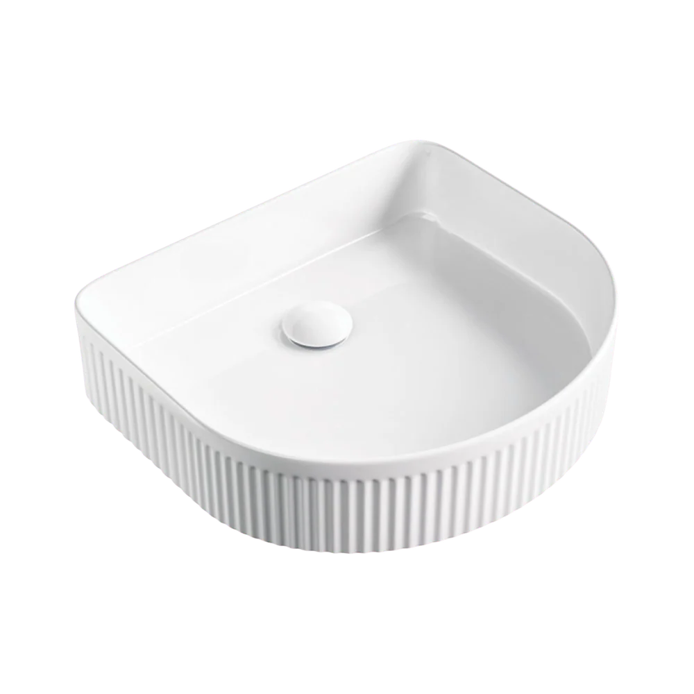 Fienza Eleanor Arch Above Counter Fluted Basin Gloss White
