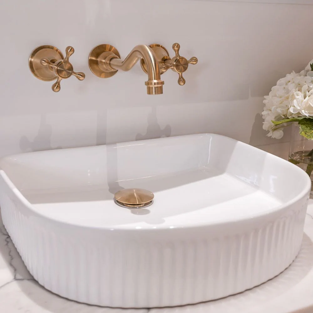 Fienza Eleanor Arch Above Counter Fluted Basin Gloss White - Image 2