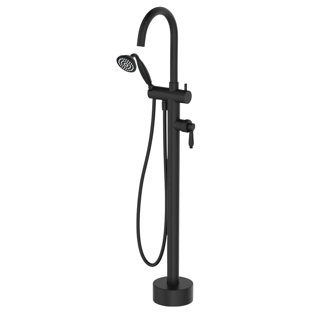 Fienza Eleanor Floor Mixer And Shower Matte Black with Matte Black Handle - Image 3