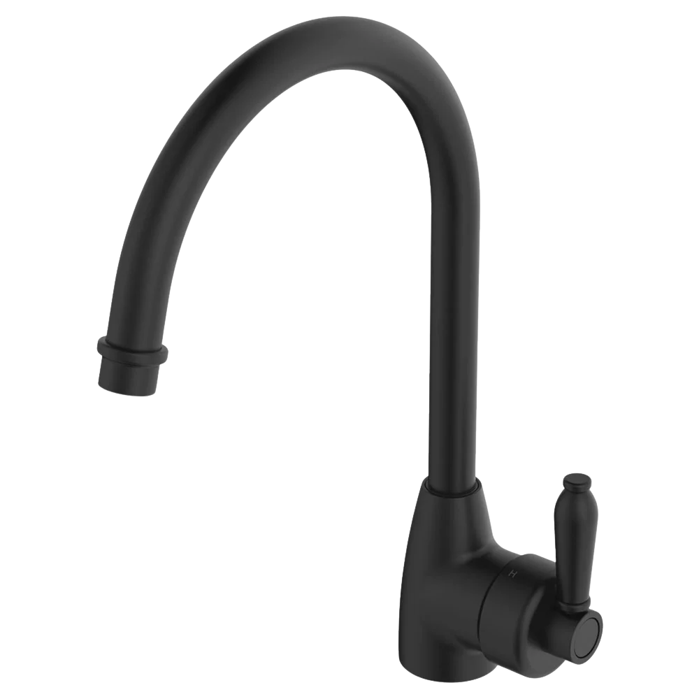 Fienza Eleanor Gooseneck Sink Mixer Matte Black