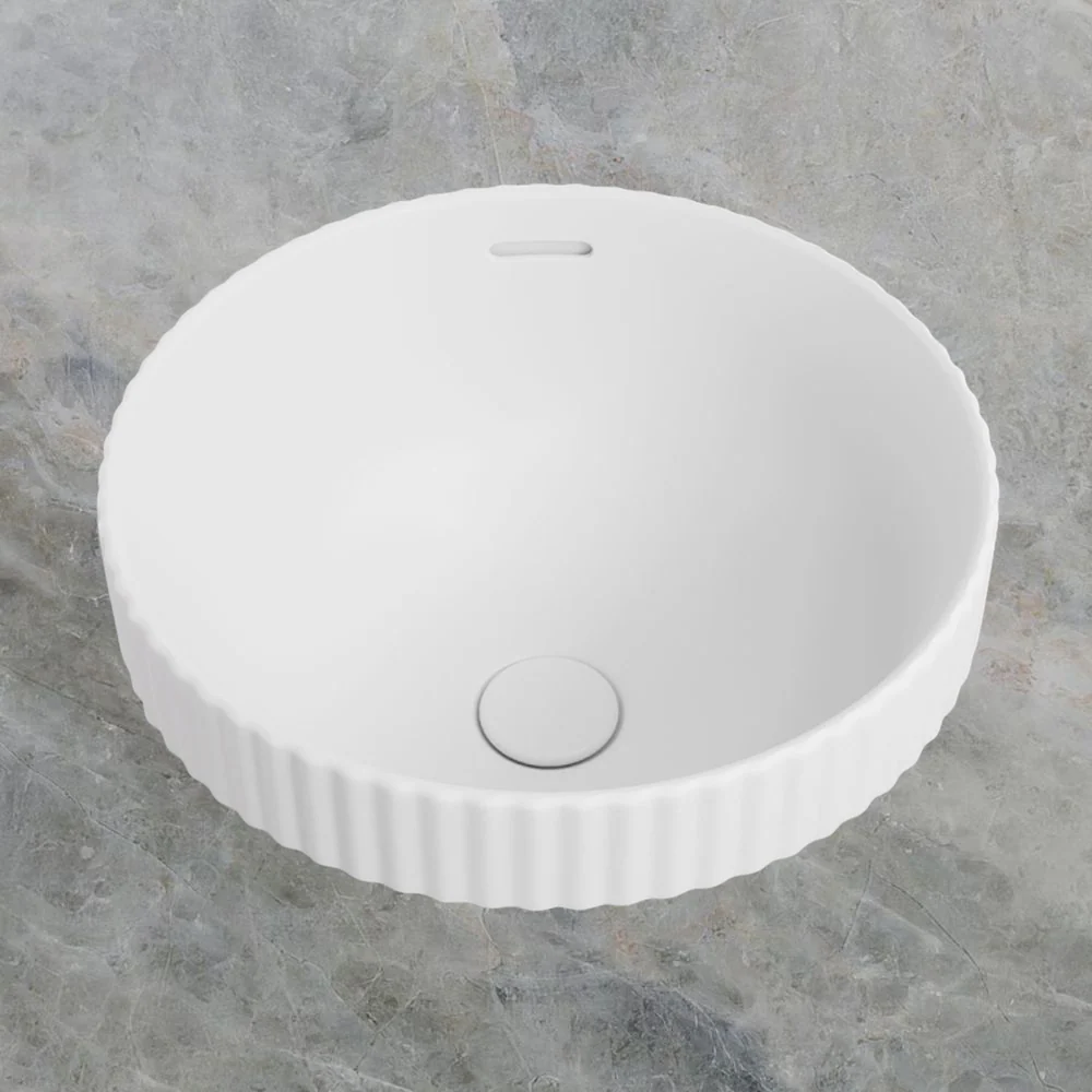 Fienza Eleanor Round Semi-Inset Basin with Overflow Matte White - Image 2