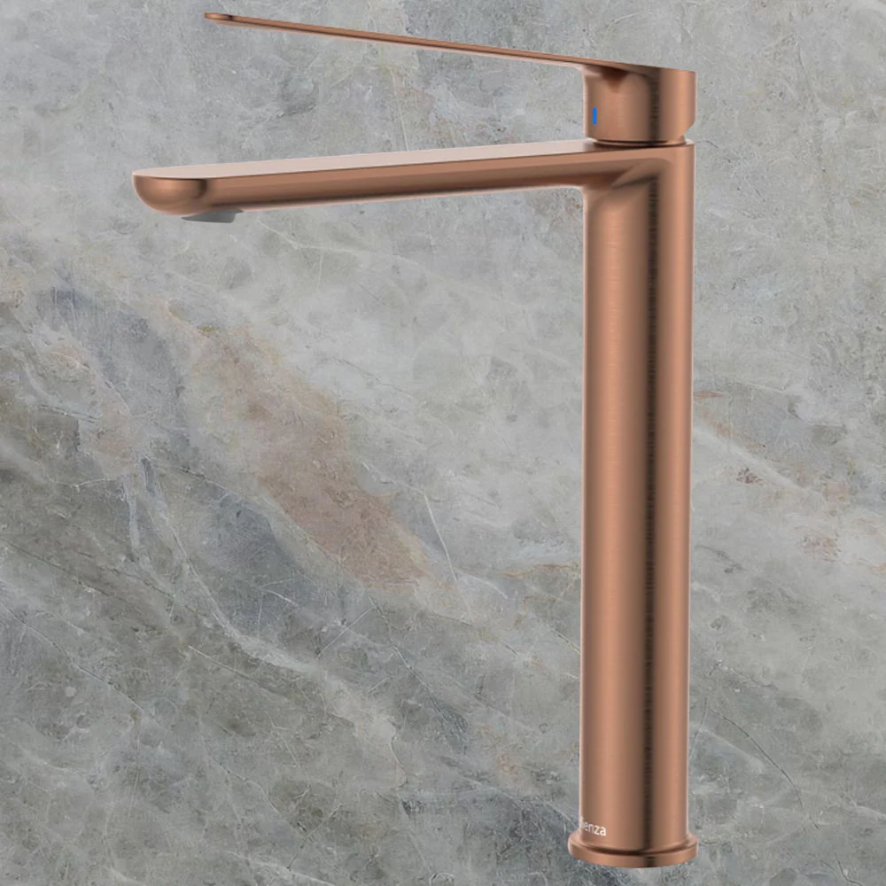 Fienza Empire Care Tall Basin Mixer Cold Start Brushed Copper Lead Free - Image 2